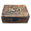 Medium Mango Wood Keepsake Box 15x10x6cm - Om