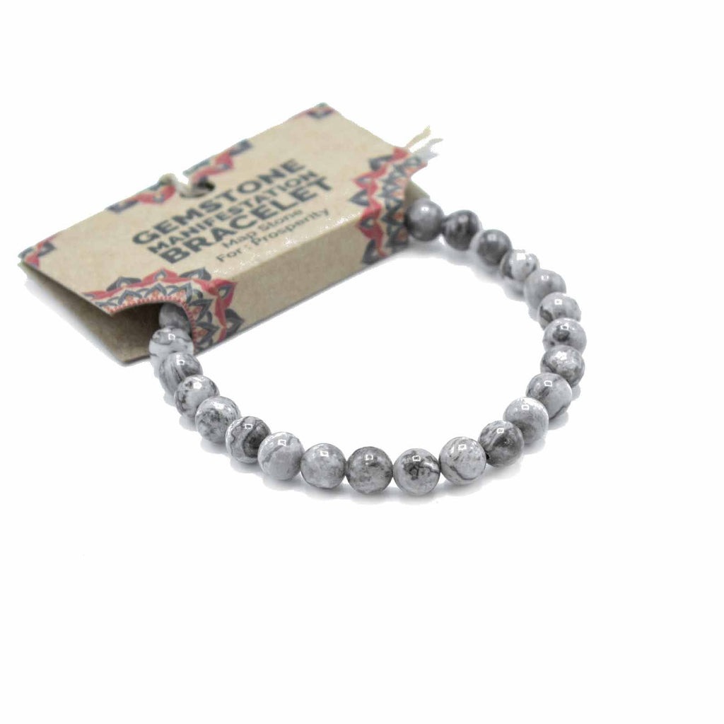Map Stone Jasper Manifestation Bracelet - Prosperity – view 2