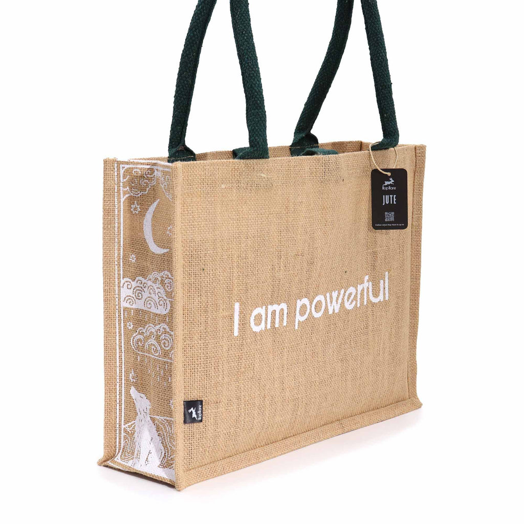 Hop Hare Jute Bag - I am Powerful – view 3