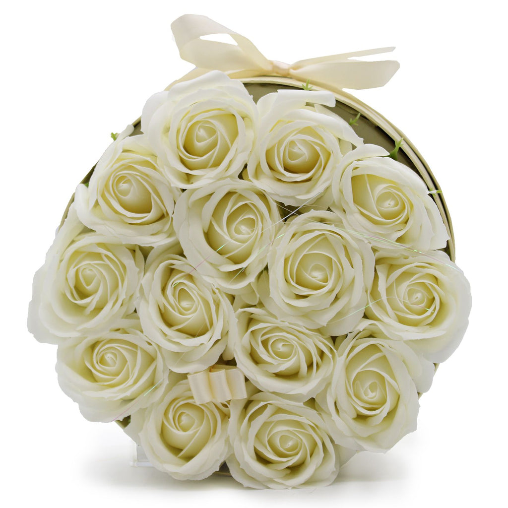 14 Cream Soap Roses Round Gift Box – view 6