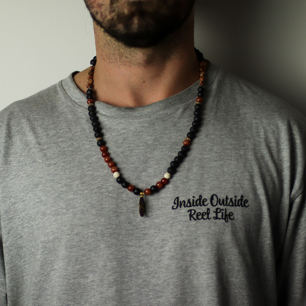 Lava Stone Necklace 42cm - Protection – view 2