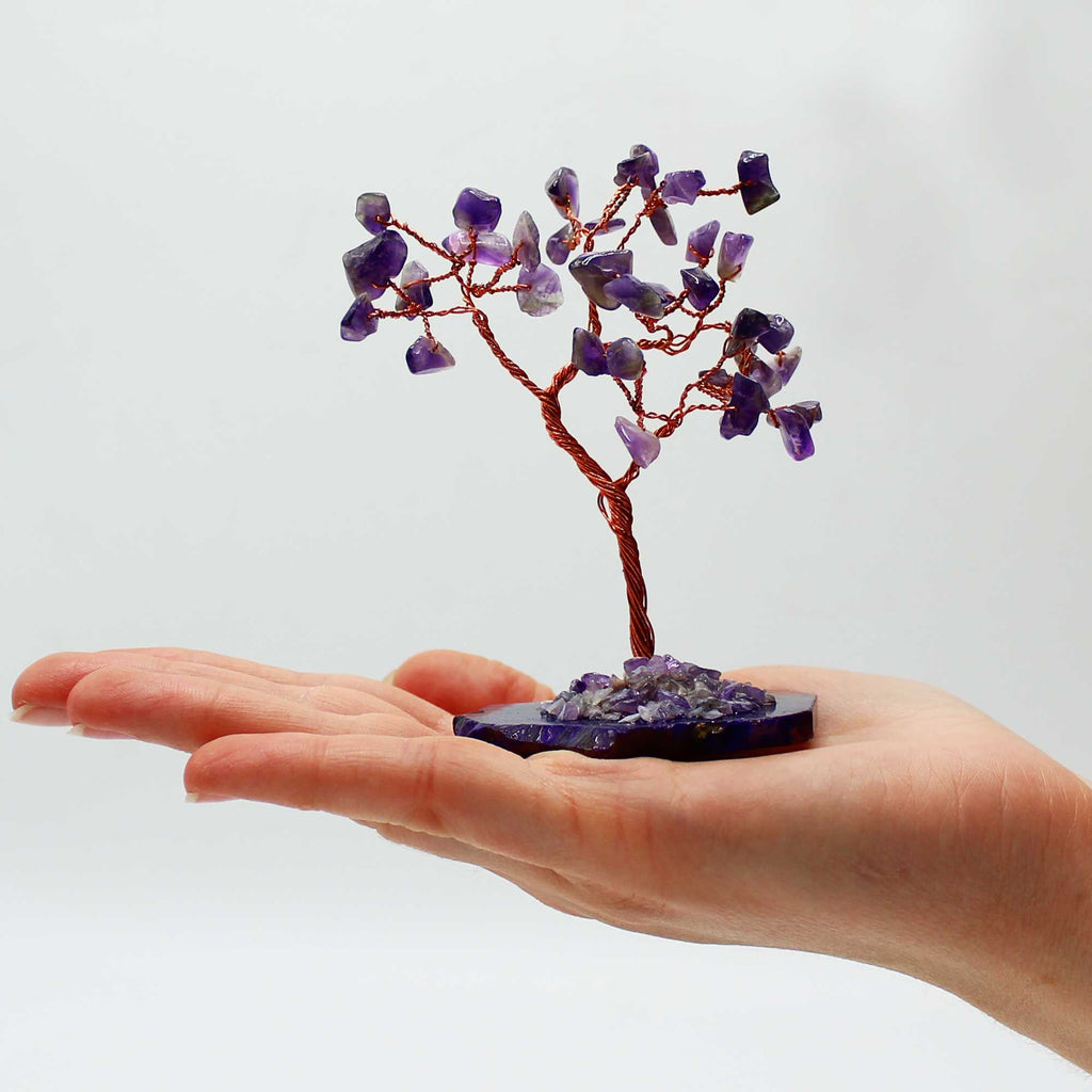 Amethyst Gemstone Tree on Natural Agate Base - 35 stones – view 2