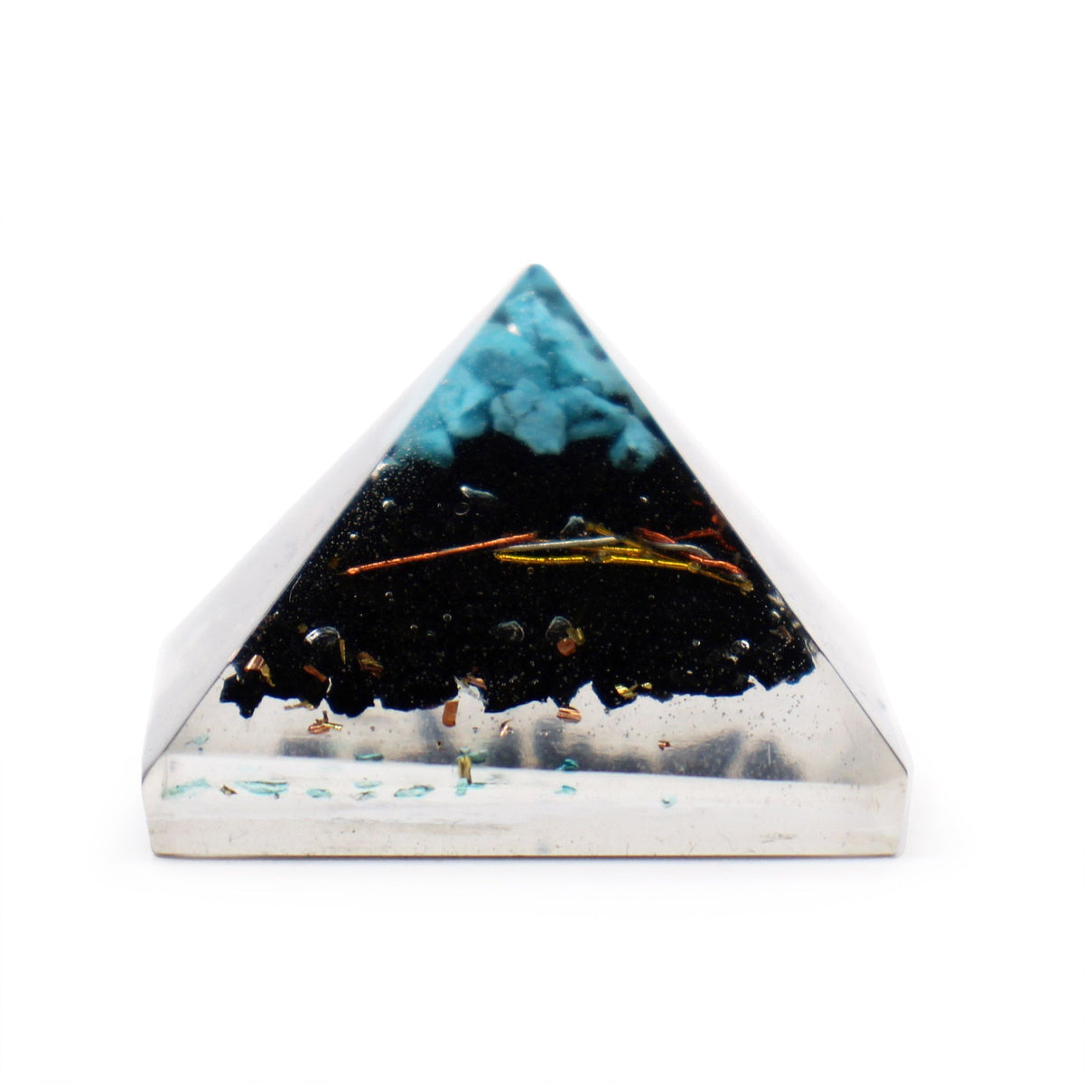 Small Orgonite Pyramid 25mm - Gemstone Chips and Copper – view 7