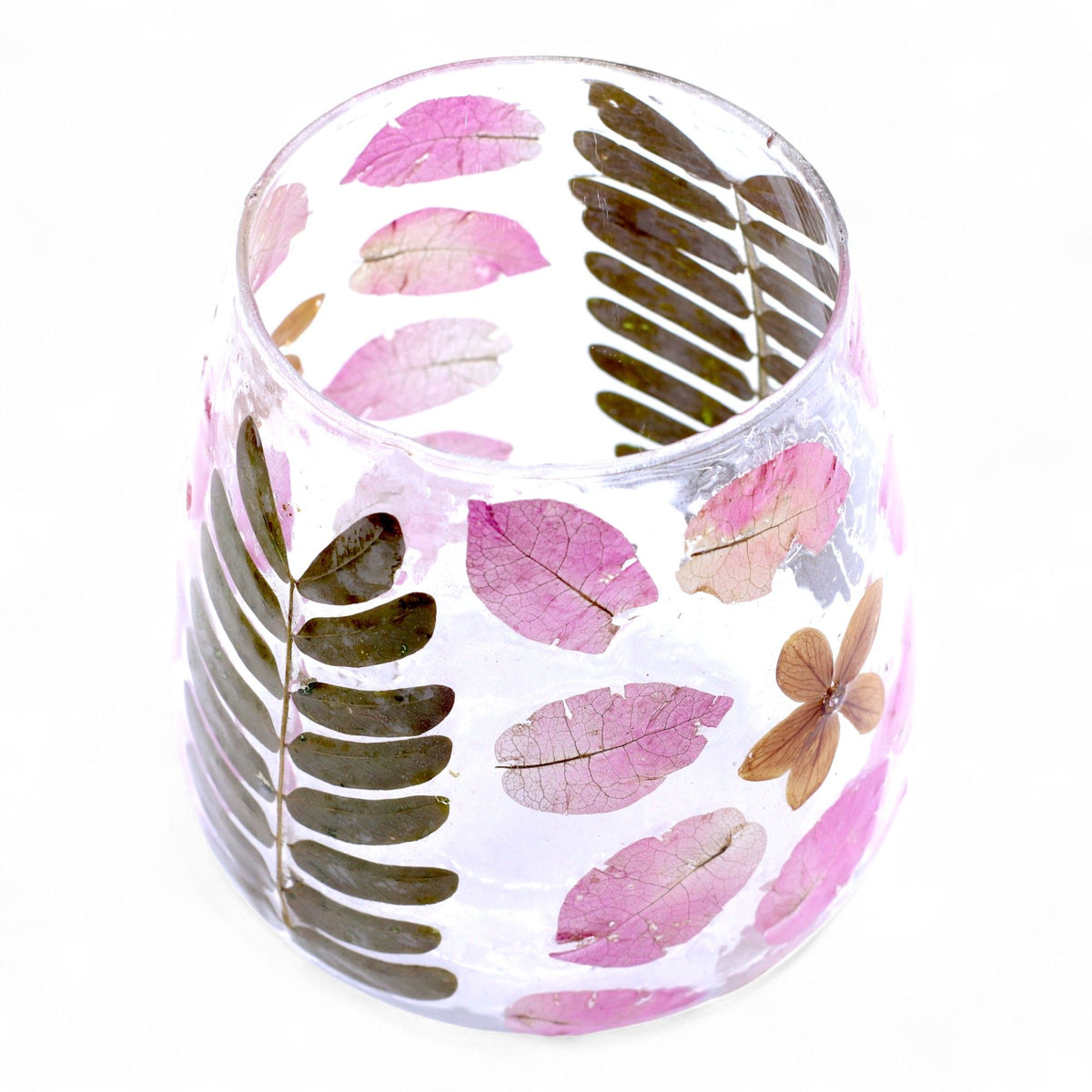 Primavera Glass Vase Candle Holder with Dried Flowers 12x11cm – view 3