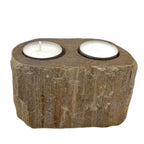 Petrified Wood Candle Holder - Double Tealight – view 4