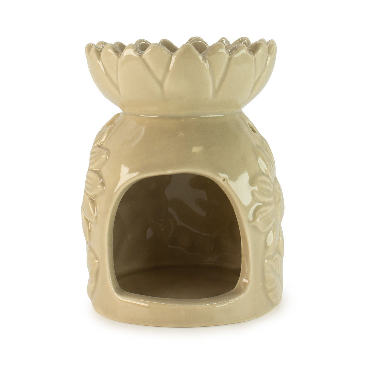 Ceramic Sunflower Oil Burner - Pastel Beige – view 3