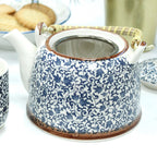 Ceramic Herbal Teapot Set with 6 Cups - Blue Pattern – view 5
