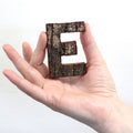 Rustic Bark Letter E - 7cm