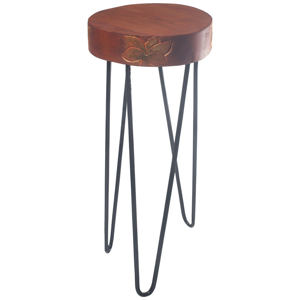 Albasia Wood Plant Stand - Terracotta & Black Detail – view 3