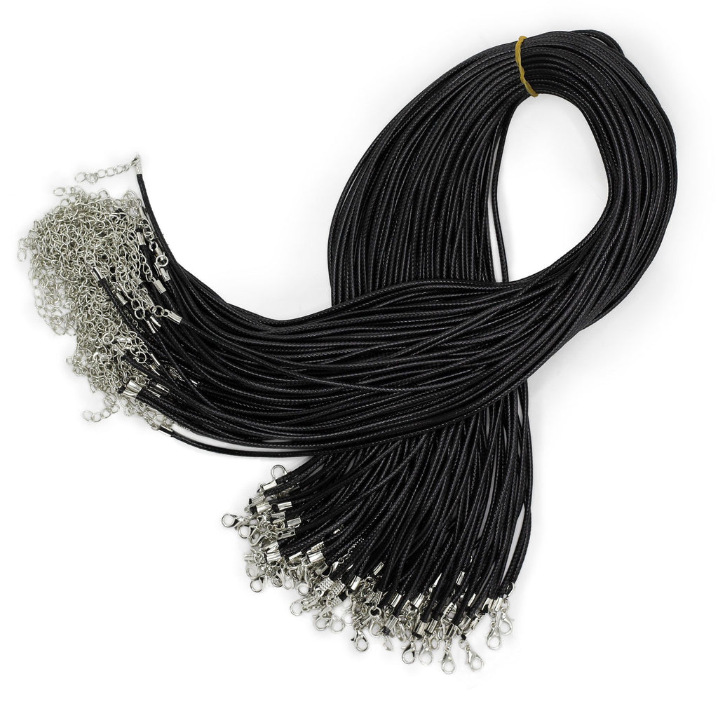 Waxed Cotton Pendant Cord 2mm x 55cm - Black
