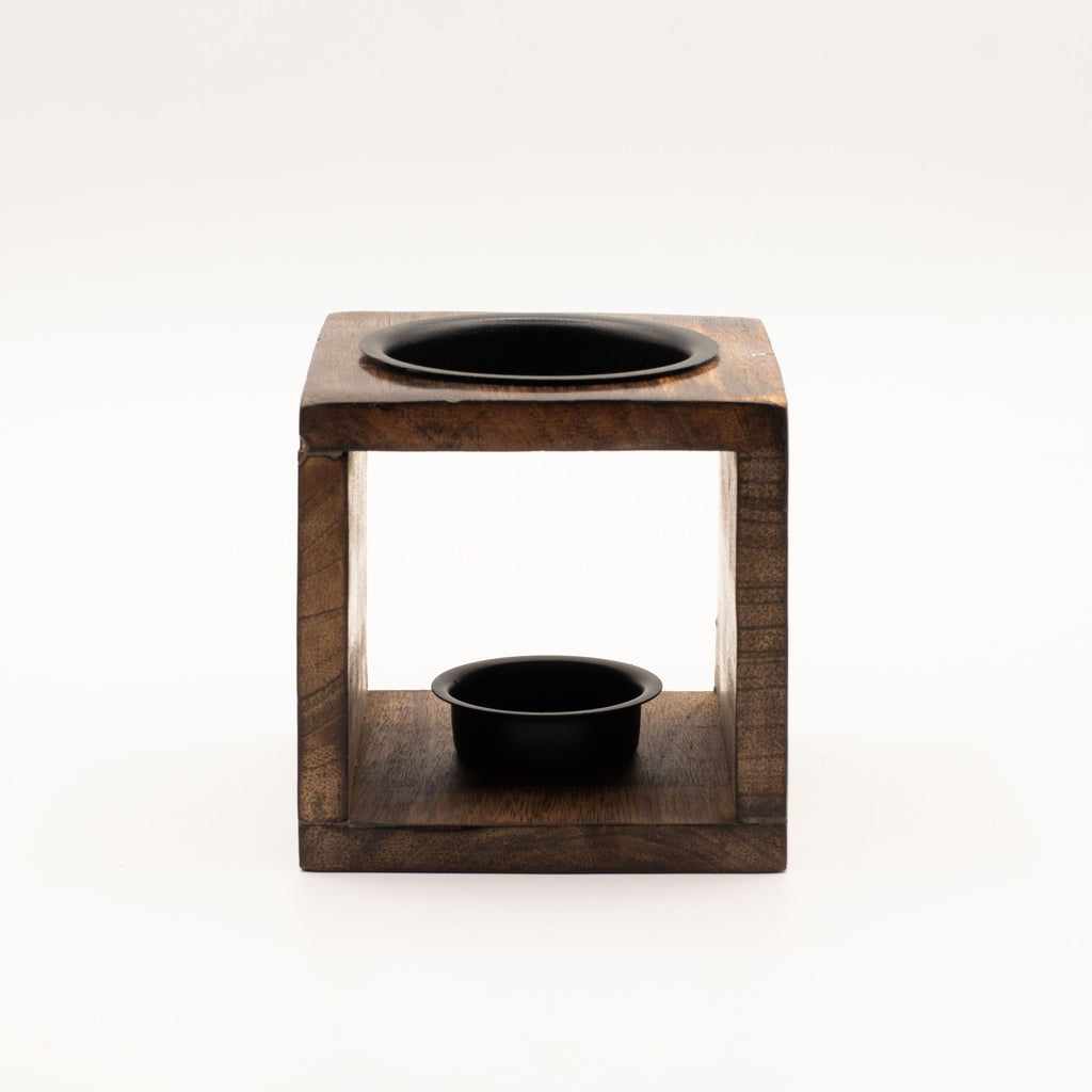 Square Mango Wood Oil Burner - Flower of Life – view 2