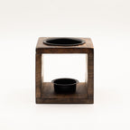 Square Mango Wood Oil Burner - Flower of Life – view 2