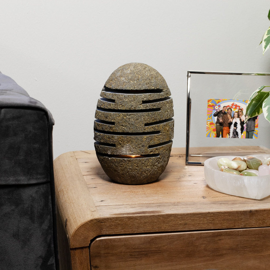 Riverstone Candle Holder - Standing Stone Cut 10x13x22cm – view 5