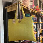 Reversible Jute and Cotton Big Bag in Pistachio – view 3