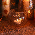 Natural Floral Glass Bowl Candle Holder - Margarita 8x10cm