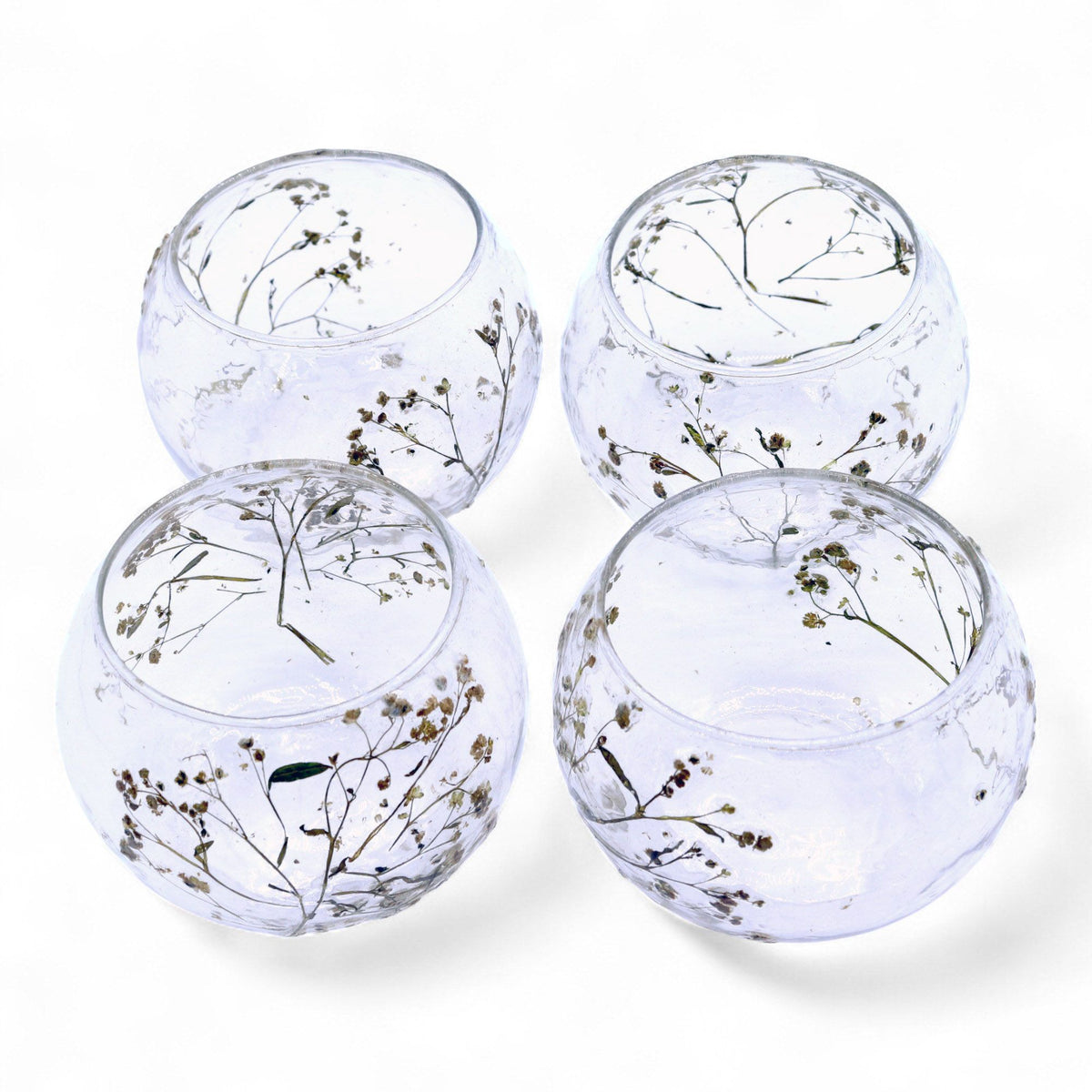 Natural Floral Glass Bowl Candle Holder - Margarita 8x10cm – view 7