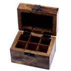 Carved Mango Wood Essential Oil Box - Holds 6 Bottles – view 3