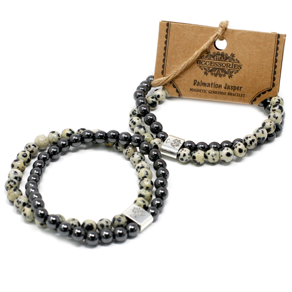 Magnetic Dalmatian Jasper Gemstone Bracelet – view 4