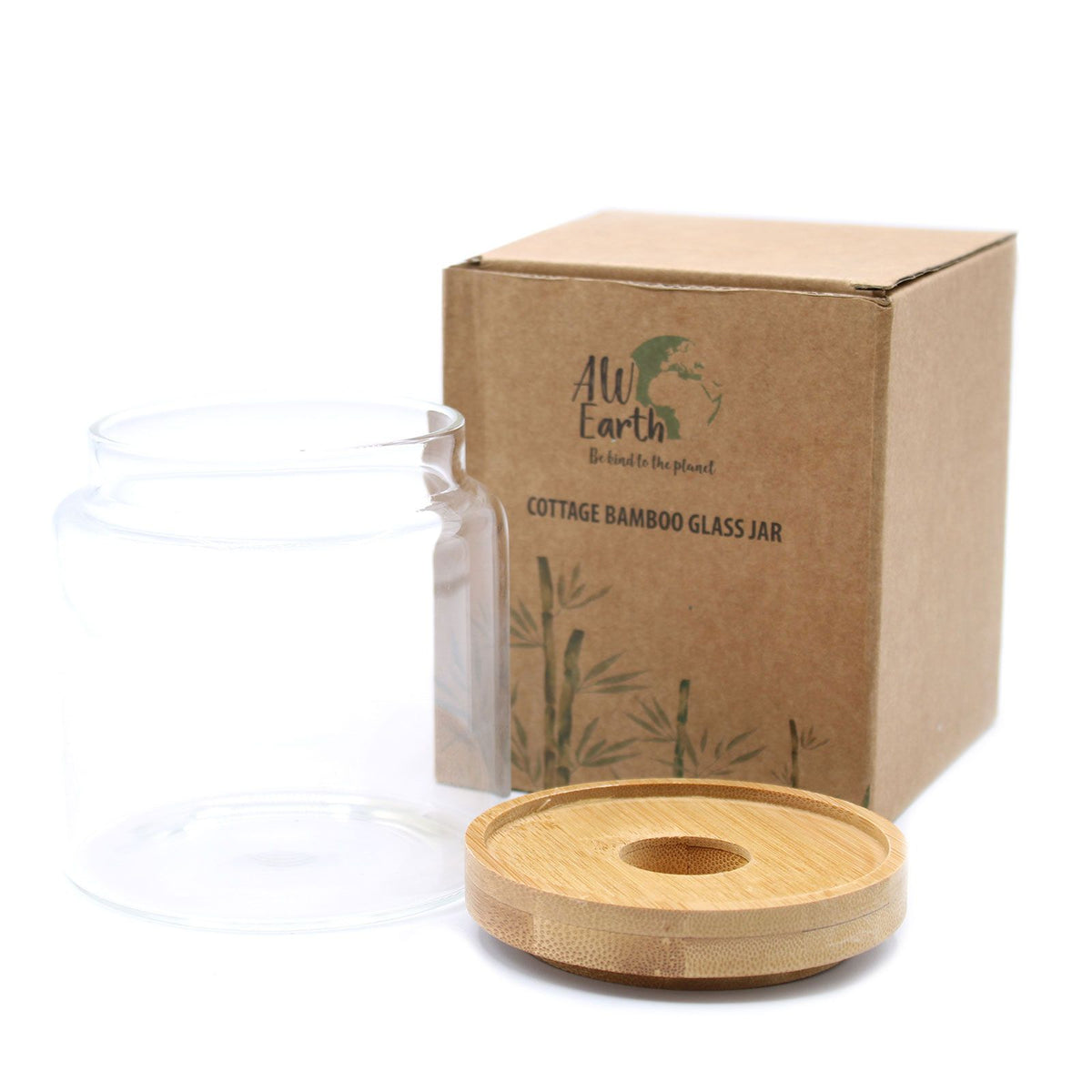 Cottage Glass Storage Jar with Bamboo Lid - 10 cm – view 2