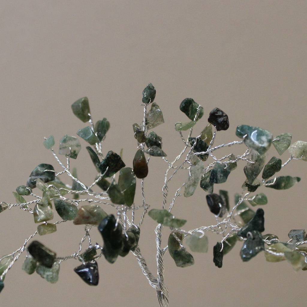 Moss Agate Gemstone Tree with Orgonite Base - 80 Stone – view 3