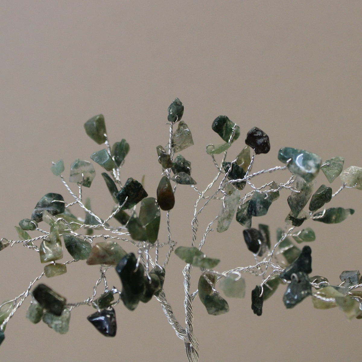 Moss Agate Gemstone Tree with Orgonite Base - 80 Stone – view 3