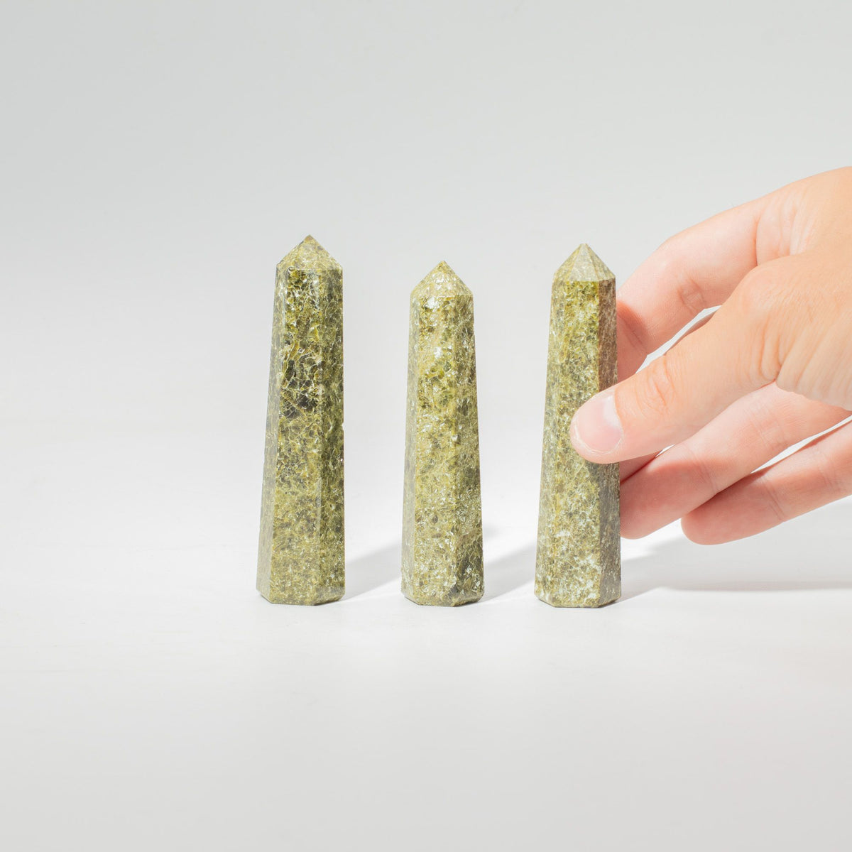 Epidote Six Face Obelisk Point approx 11cm – view 2