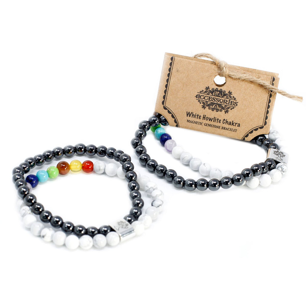 Magnetic Gemstone Bracelet - White Howlite Chakra – view 5
