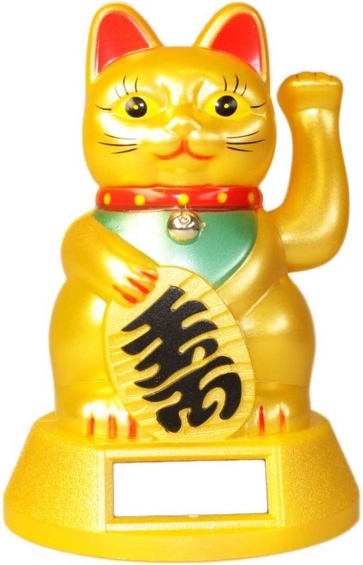 Compact Waving Money Cat, Battery-Operated