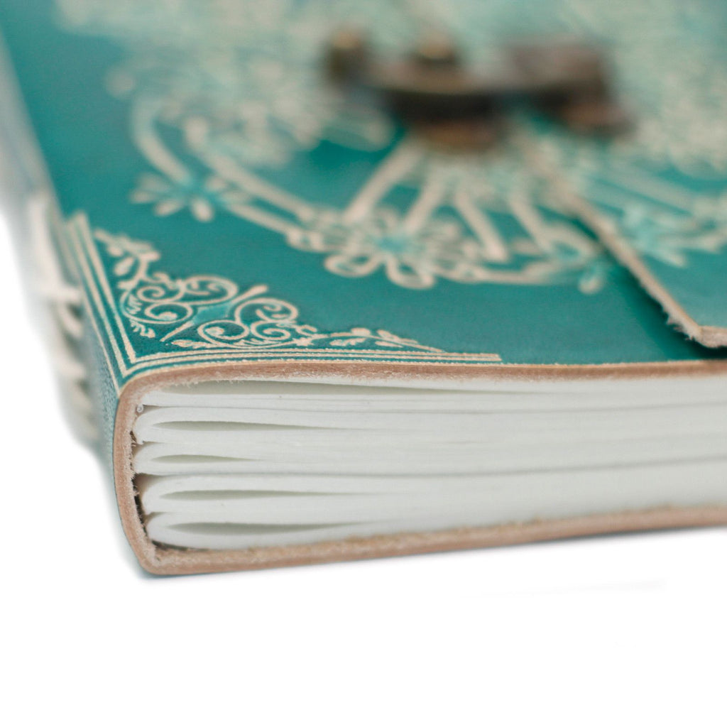 Leather Green Peace Notebook with Lock – 13x18 cm – view 10