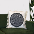 Traditional Mandala Cushion Cover - 45x45cm - Black – view 4