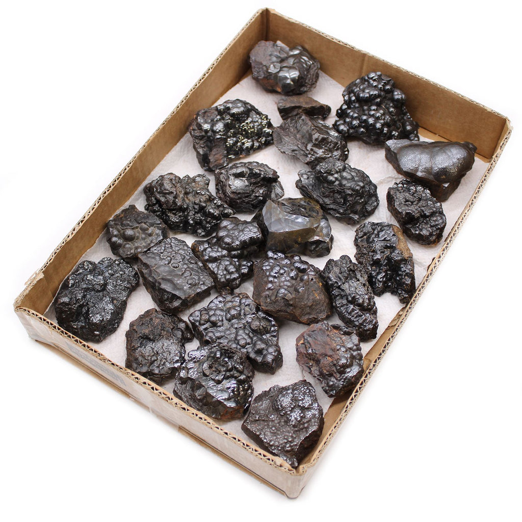 Natural Hematite Mineral Specimen Tray, Approx 20 Pieces – view 6