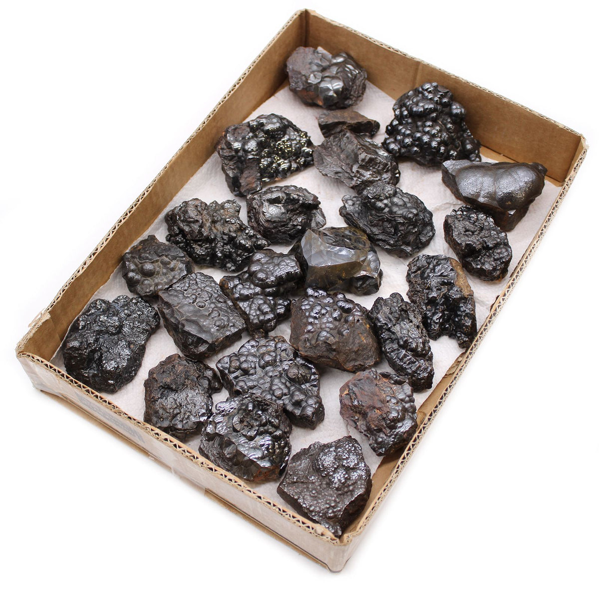 Natural Hematite Mineral Specimen Tray, Approx 20 Pieces – view 6