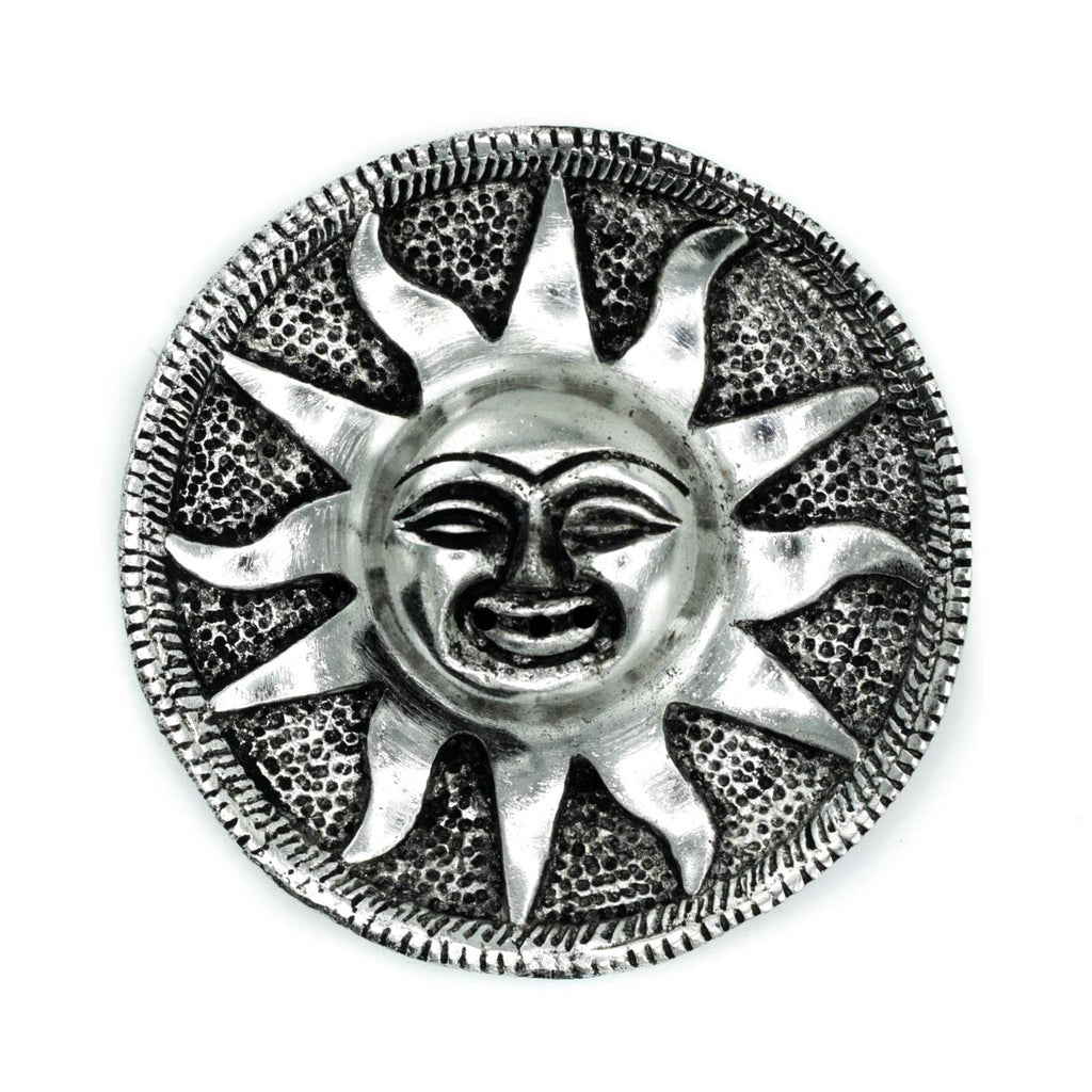 Polished Aluminium Sun Incense Holder 9cm
