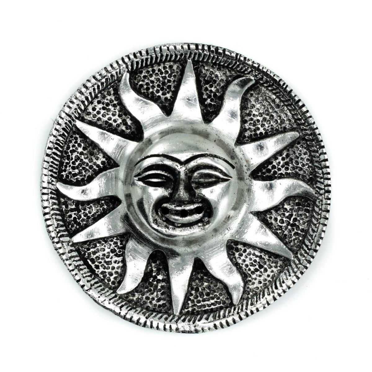 Polished Aluminium Sun Incense Holder 9cm