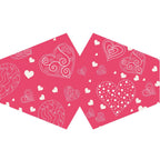 Reusable Fashion Face Covering - Pink Hearts Print (Adult)