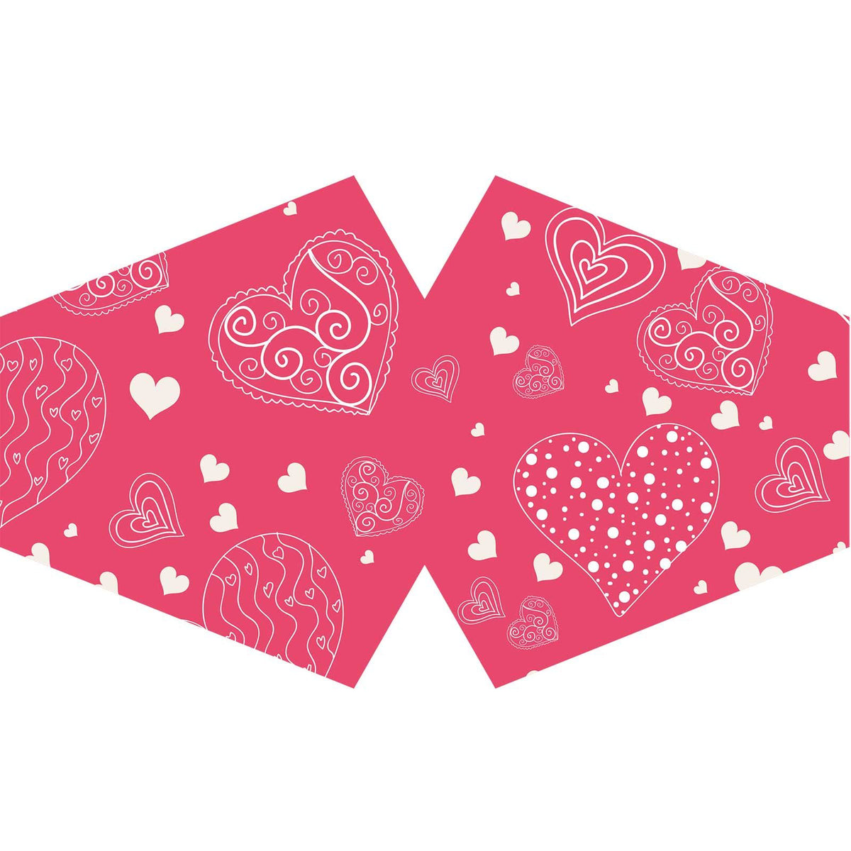 Reusable Fashion Face Covering - Pink Hearts Print (Adult)