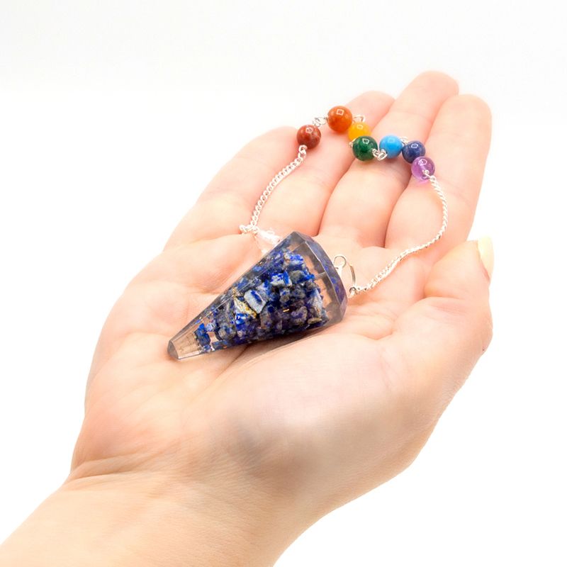Orgonite Pendulum with Lapis Lazuli Chip – view 2