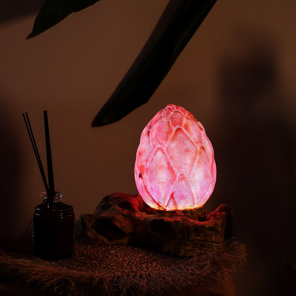 DriftGlow Lamp - Crackle Lotus Flower Shade, Purple – view 6