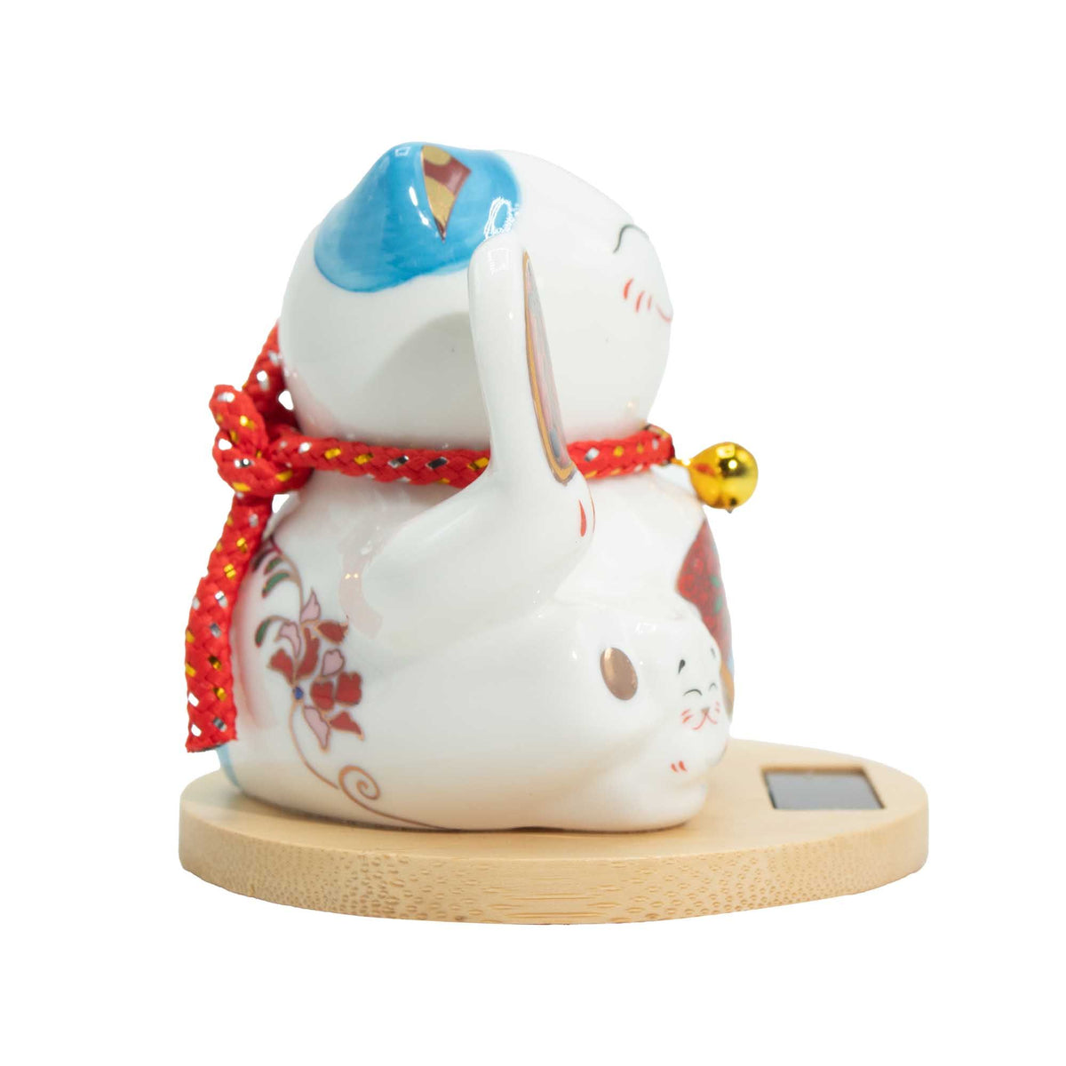 Solar Money Cat, Wooden Base - Blue – view 2
