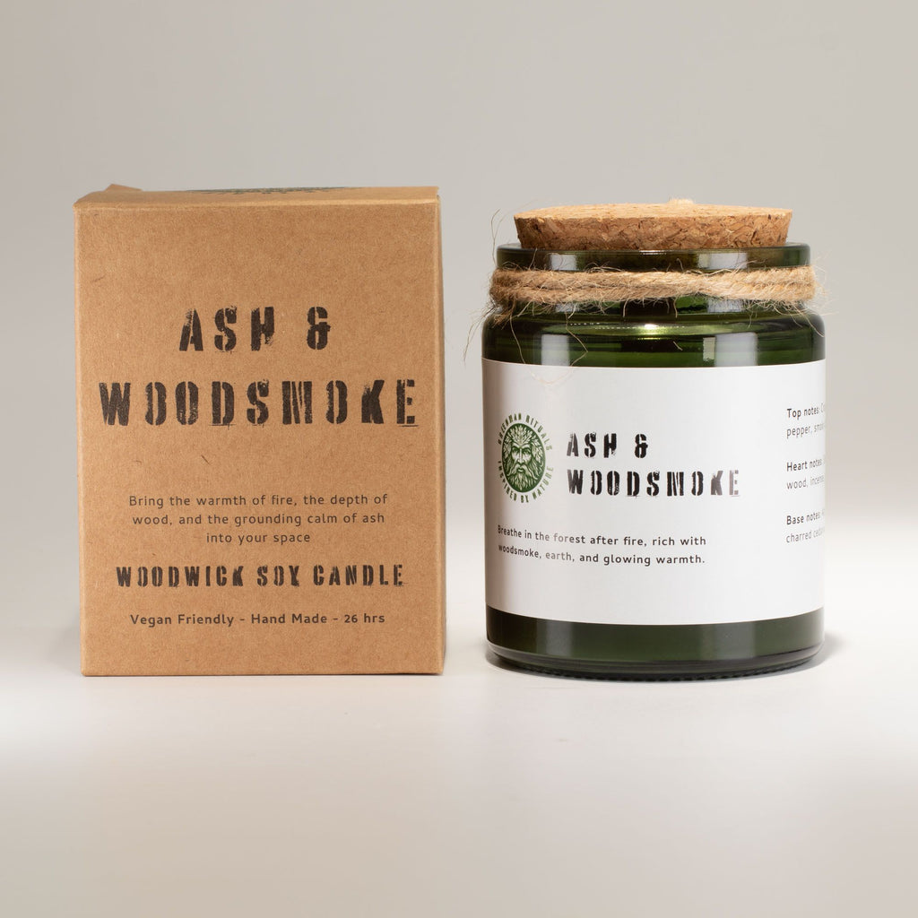 Greenman Woodwick Soy Candle - Ash & Woodsmoke – view 3