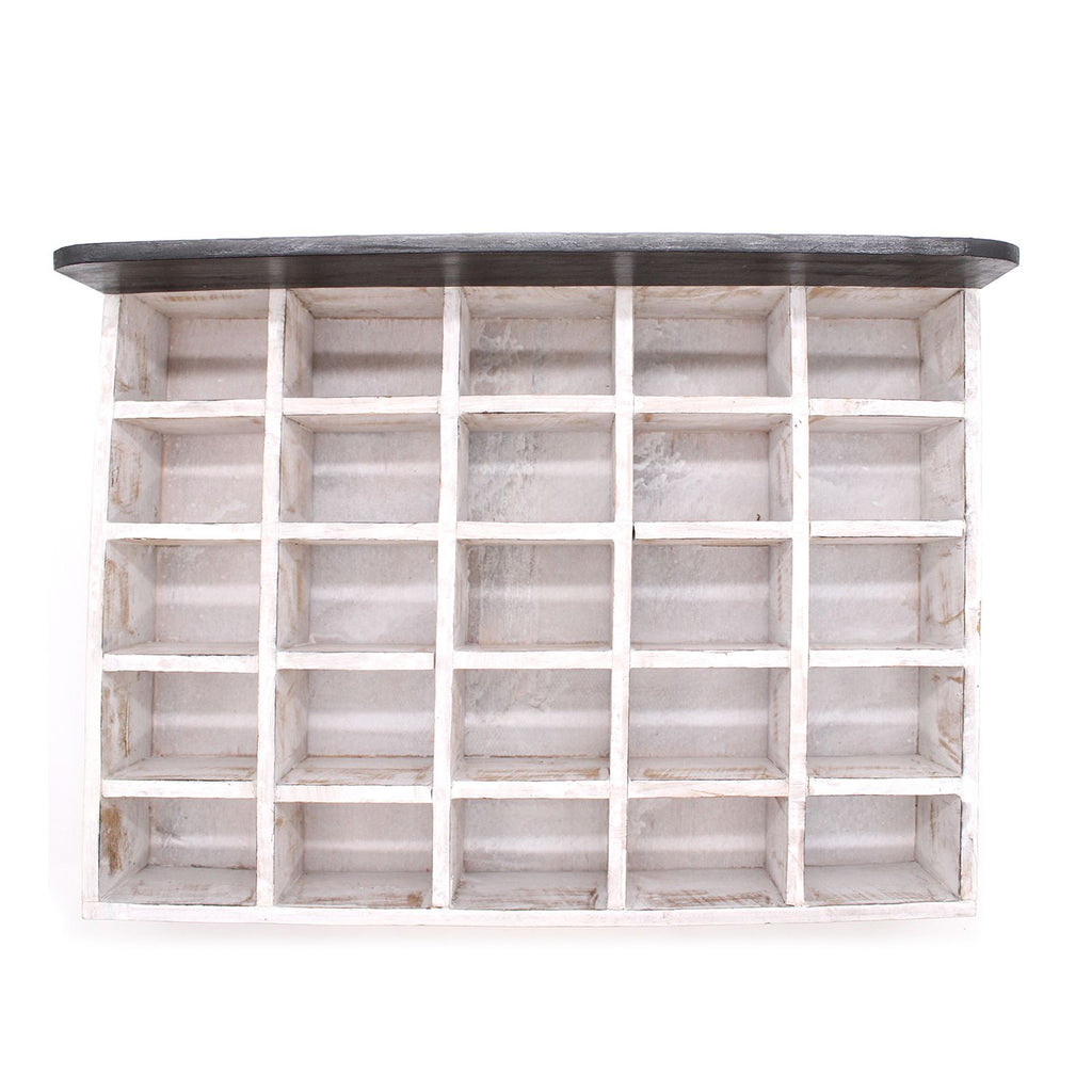 Two-Tone Wood Tray with 25 Compartments