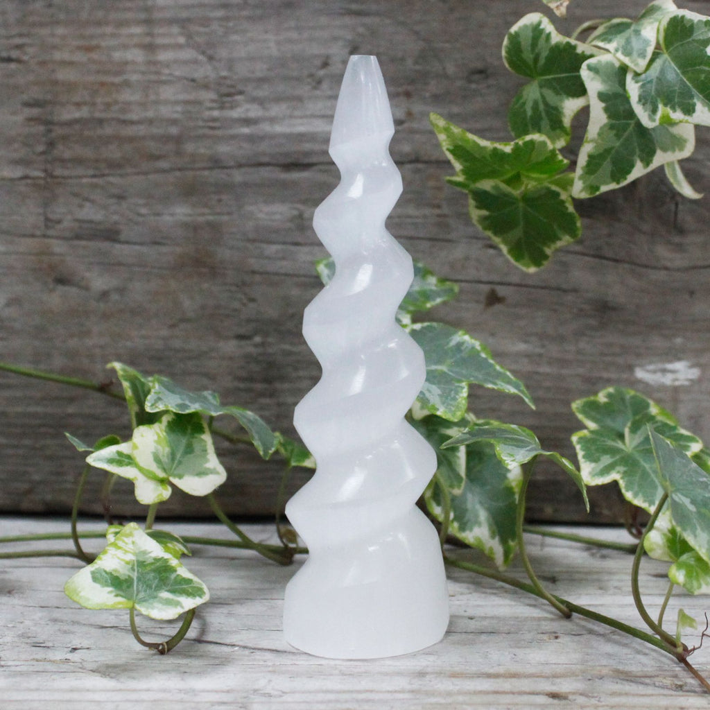Selenite Spiral Tower - 15 cm – view 5