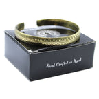 Solid Brass Tibetan Bracelet - Slim Tribal Leaf – view 2