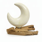 DriftGlow Lamp - Crackle Half Moon Shade, Grey – view 2