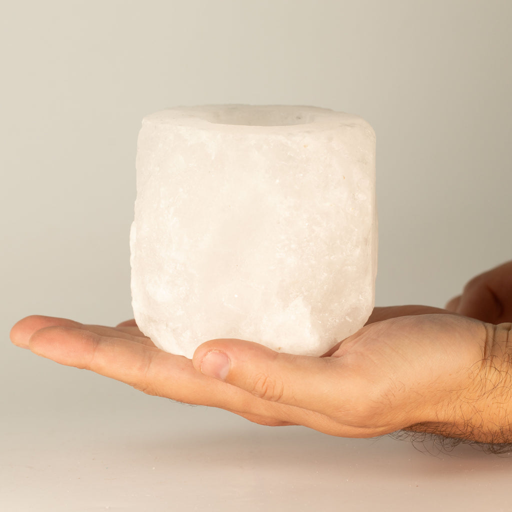 Crystal Rock Himalayan Salt Candle Holder, 600-800 g – view 3