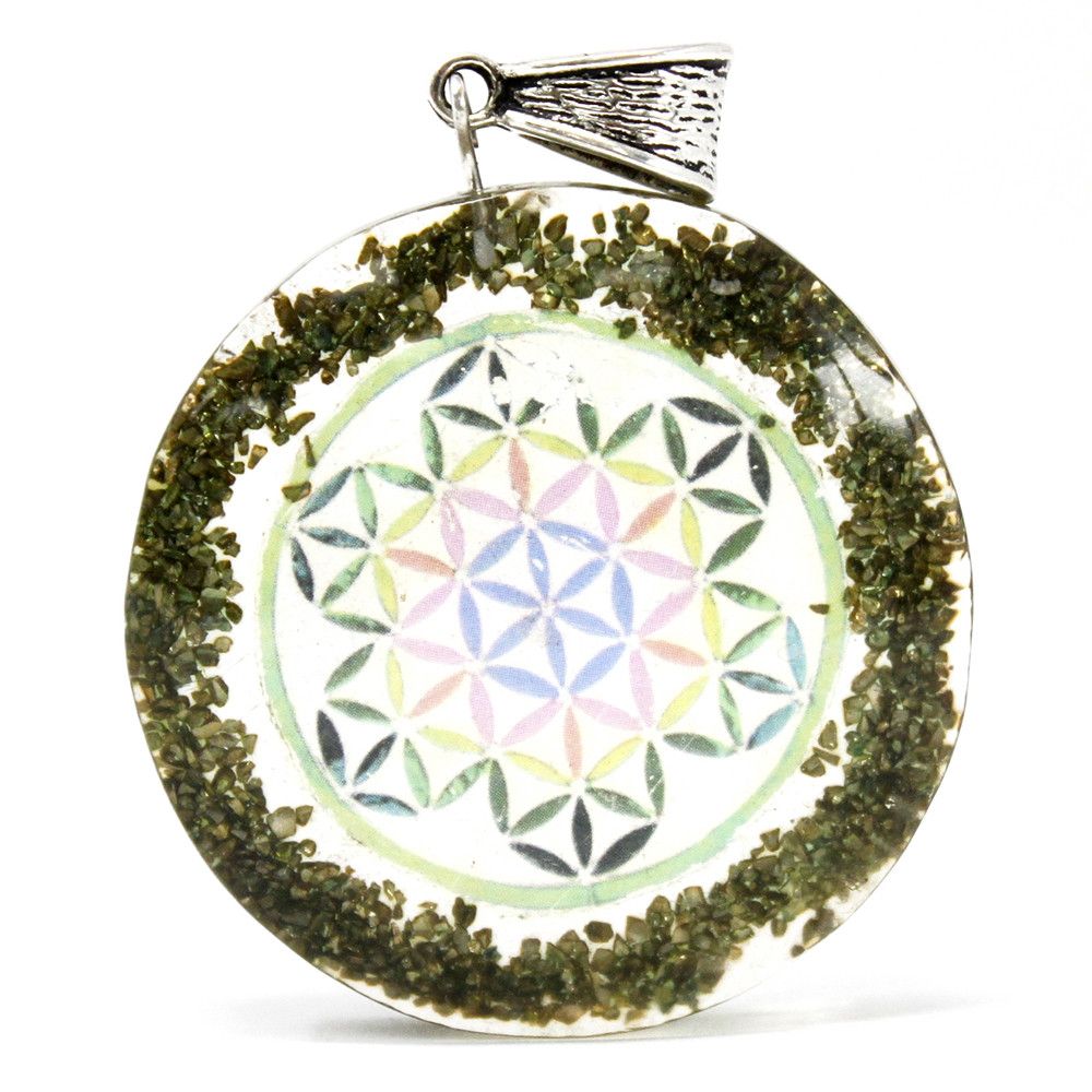 Orgonite Power Pendant - Greenstone Mandala – view 2