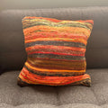 Rag Rug Cushion Cover - Sunrise Oranges - 40x40cm