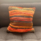 Rag Rug Cushion Cover - Sunrise Oranges - 40x40cm