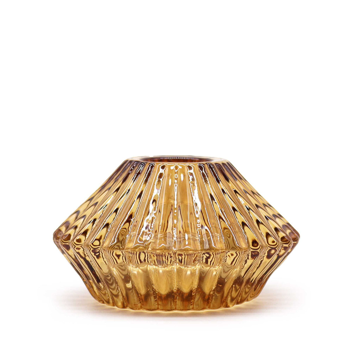 Set of 2 Flower Flip Candle Holders - Antique Amber – view 4