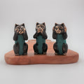 Brass See No Evil Cat Set of 3